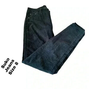 Suko Jeans skinny brushed  black corduroy, Size 8 NWOT